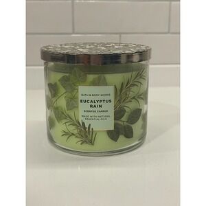 Eucalyptus Rain Bath & Body Works Scented Candle 3 Wick Candle New 14.5 oz‎